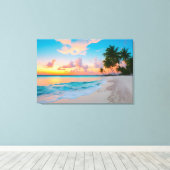 Serene Tropical Beach Sunset Wrapped Canvas Leinwanddruck (Insitu (Holzboden))
