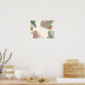 Serene Tropical Leaf Abstrakte Kunst Poster (Küche)