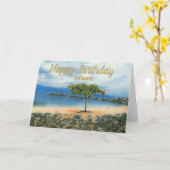 SERENE TROPICAL STRAND CUSTOM GEBURTSTAG KARTE (Gelbe Blume)