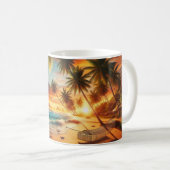 Serene Tropical Sunset Beach Malerei Kaffeetasse (VorderseiteRechts)