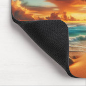Serene Tropical Sunset Beach Malerei Mousepad (Ecke)
