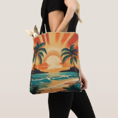 Serene Tropical Sunset mit Palmen Tasche (Von Nahem)