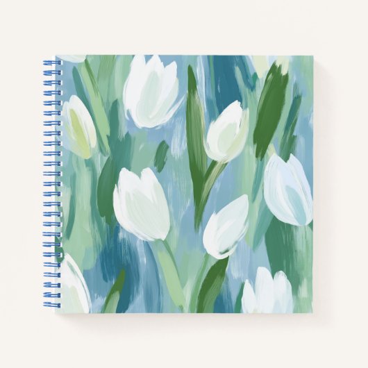 Serene und ruhige Tulips Squared Notebook Notizblock (Vorderseite)