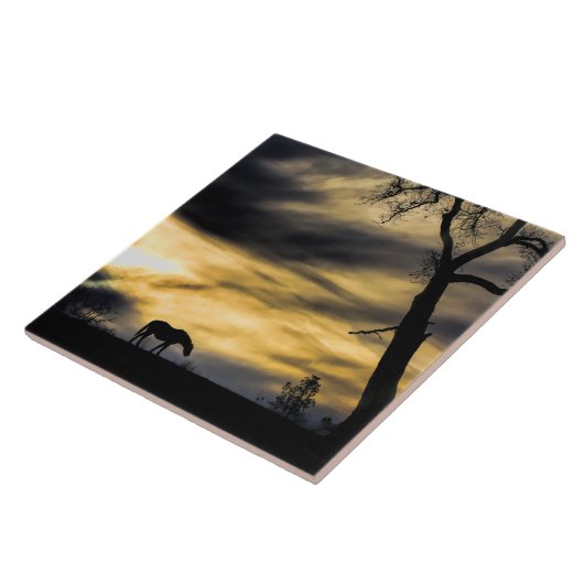 Serene und Surreal Horn im Sturm Art Tile Fliese (Seite)