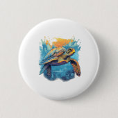 Serene Underwater Turtle Copy Button (Vorderseite)