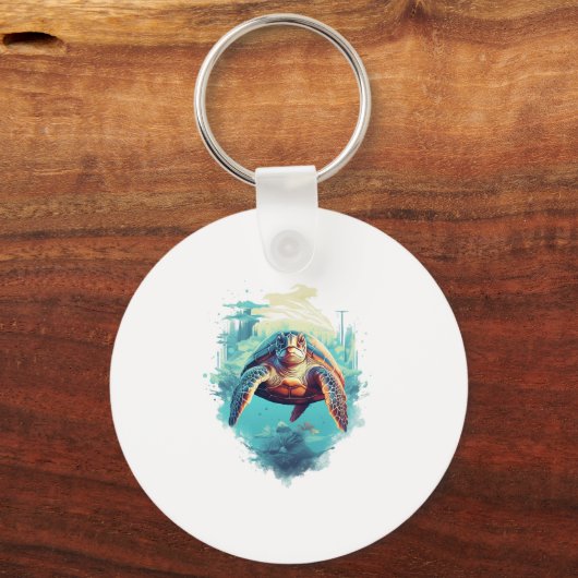 Serene Underwater Turtle Copy Copy Schlüsselanhänger (Vorderseite)