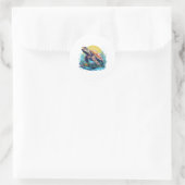 Serene Underwater Turtle Runder Aufkleber (Tasche)