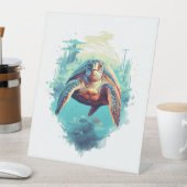 Serene Underwater Turtle Sockelschild (In Situ)