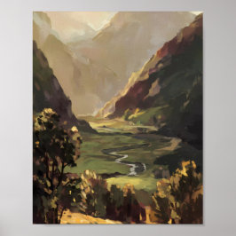 Serene Valley Landschaft Poster