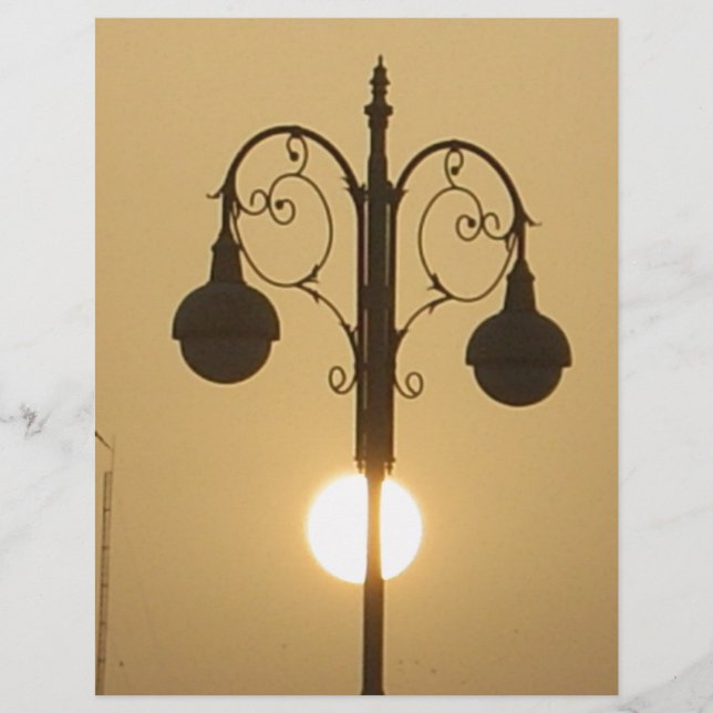 Serene Viktorianisch Vintag Street Lamp Sunset Sky (Vorderseite)
