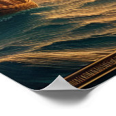 Serene Voyage: Bootsfahrt auf Wasser Poster (Ecke)