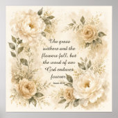 Serene Wasserfarben-Blumenkunst Poster (Vorne)