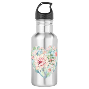 Serene Wasserflasche mit Kaktusherz
