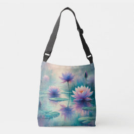 Serene Water Lilies Schultertasche, Crossbody Bag Tragetaschen Mit Langen Trägern