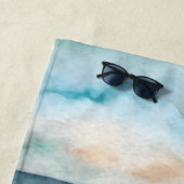 Serene Watercolor Beach Waves - Ocean Vibes Strandtuch (Beispiel)