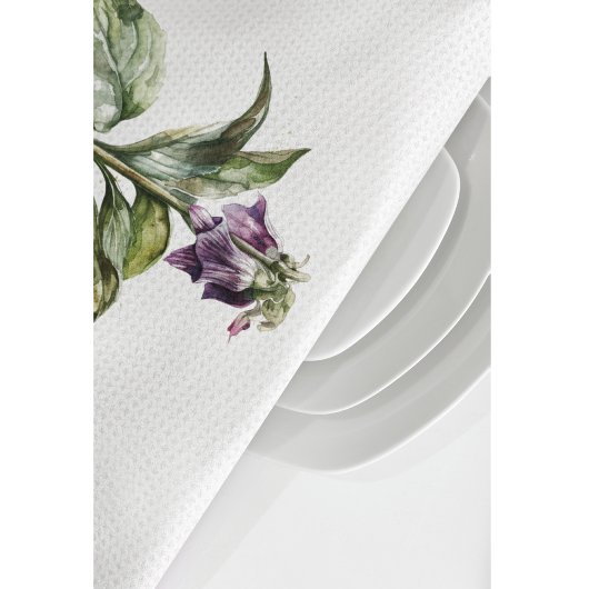 Serene Watercolor Comfrey Geschirrtuch