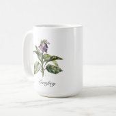 Serene Watercolor Comfrey, kundenspezifisch Kaffeetasse (Vorderseite Links)