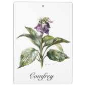 Serene Watercolor Comfrey, kundenspezifisch Klemmbrett (Rückseite)