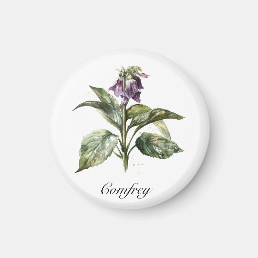 Serene Watercolor Comfrey, kundenspezifisch Magnet (Vorne)