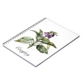 Serene Watercolor Comfrey, kundenspezifisch Notizblock (Linke Seite)