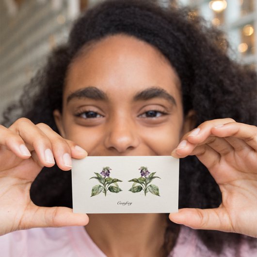 Serene Watercolor Comfrey, kundenspezifisch Visitenkarte