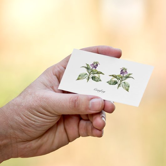 Serene Watercolor Comfrey, kundenspezifisch Visitenkarte