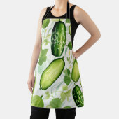 Serene Watercolor Cucumber-Muster mit Flower Schürze (InSitu)