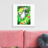Serene Watercolor Duck Pond Canvas Print  Leinwanddruck (Insitu (Wohnzimmer))