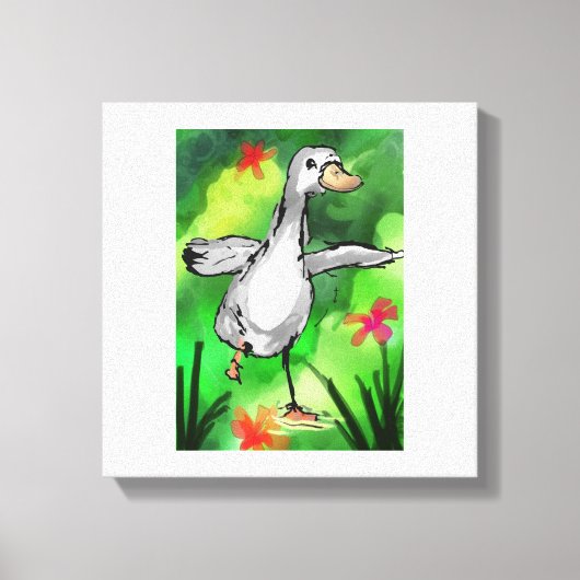 Serene Watercolor Duck Pond Canvas Print  Leinwanddruck (Vorderseite)