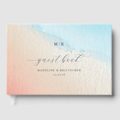 Serene Watercolor Gradient Guestbook Gästebuch (Vorderseite)