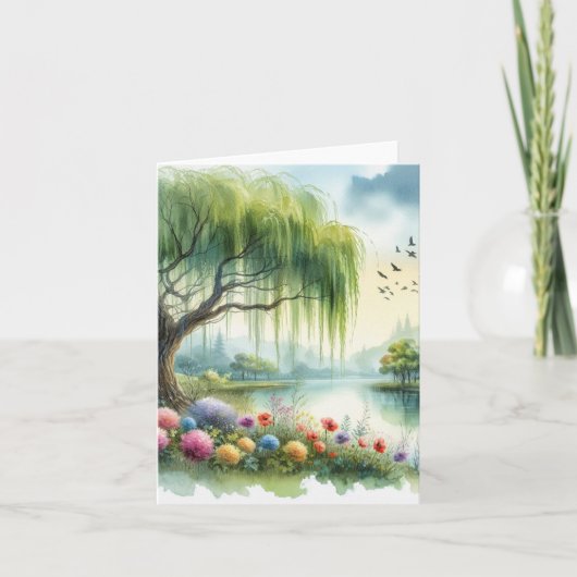 Serene Watercolor Landscape Blank (Vorderseite)