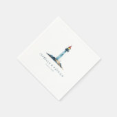 Serene Watercolor Lighthouse Illustration Serviette (Ecke)