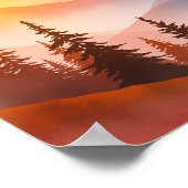 Serene Watercolor Mountain Landscape Wall Art Poster (Ecke)