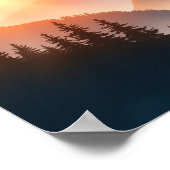 Serene Watercolor Mountain Landscape Wall Art Poster (Ecke)