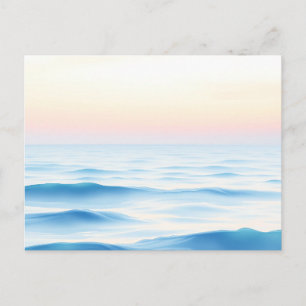 Serene Watercolor Ozean mit sanften Waves Postkarte