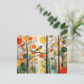 Serene Watercolor Wald Bird im Frühjahr Postkarte (Stehend Vorderseite)