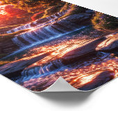 Serene Waterfall bei Sunset Vertical Poster (Ecke)