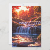 Serene Waterfall bei Sunset Vertical Poster Einladung (Vorderseite)