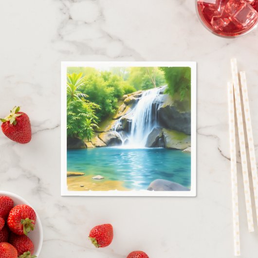 Serene Waterfall Cascading Serviette (Beispiel)