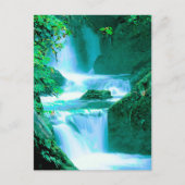 Serene Waterfall in Blau und Grün Postkarte (Vorderseite)