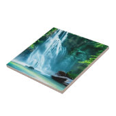 Serene Waterfall in Pale Blue und Green Fliese (Seite)