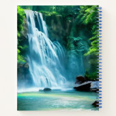 Serene Waterfall in Pale Blue und Green Notizblock (Rückseite)