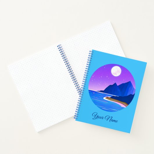 Serene Waterfall in Pale Blue und Green Notizblock (Innenseite)