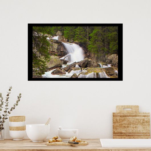 Serene Waterfall Poster - Hohe Tatra Slowakei (Küche)