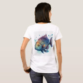 "Serene Waters: Artistic Fish Design Ladys' T-Shi T-Shirt (Schwarz voll)