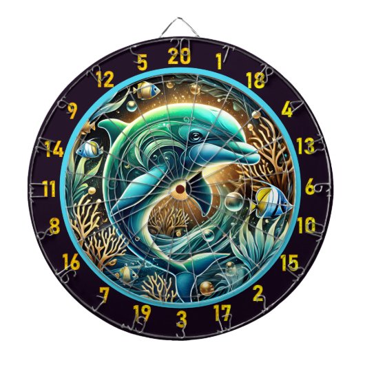Serene Waters Dolphin Dartboard Delight Dartscheibe (vorne)
