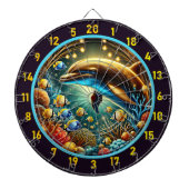 Serene Waters Dolphin Dartboard Design Dartscheibe (vorne)