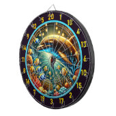 Serene Waters Dolphin Dartboard Design Dartscheibe (Vorderseite rechts)