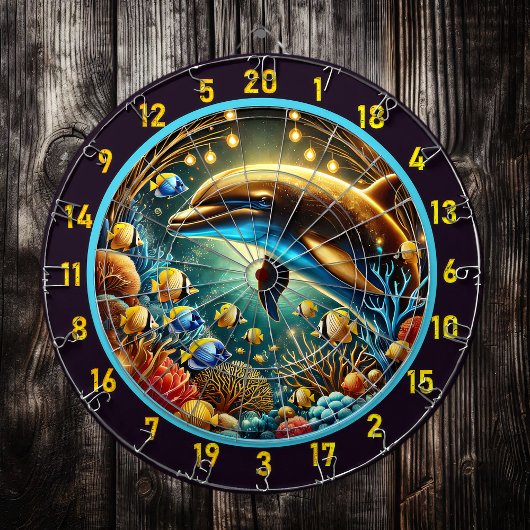 Serene Waters Dolphin Dartboard Design Dartscheibe