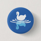 Serene Waters - Spielerisches Muster des Swan Lake Button (Vorderseite)